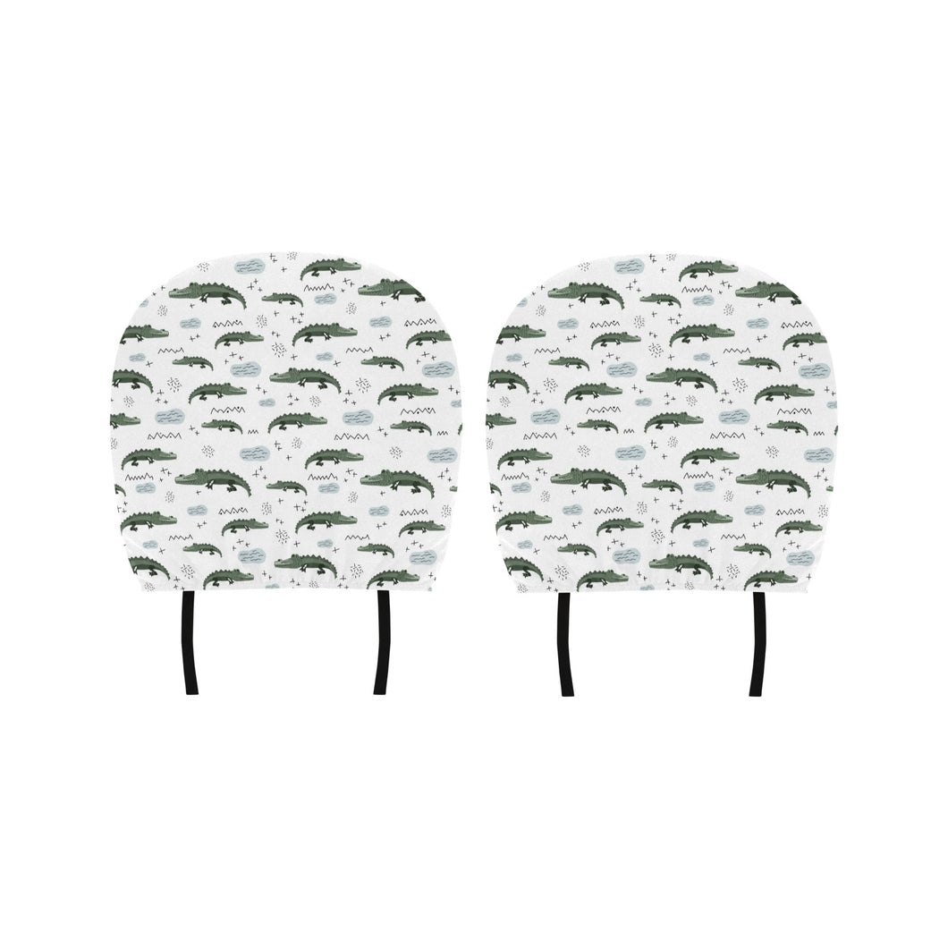 Crocodile Pattern Background Car Headrest Cover