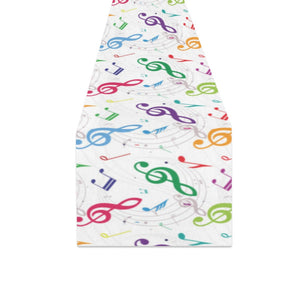 Music Notes Pattern Print Design 02 Table Runner