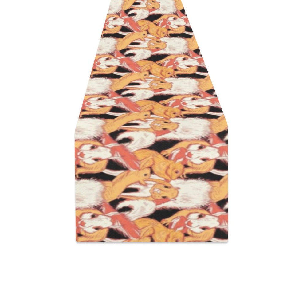 Squirrel Pattern Print Design 04 Table Runner