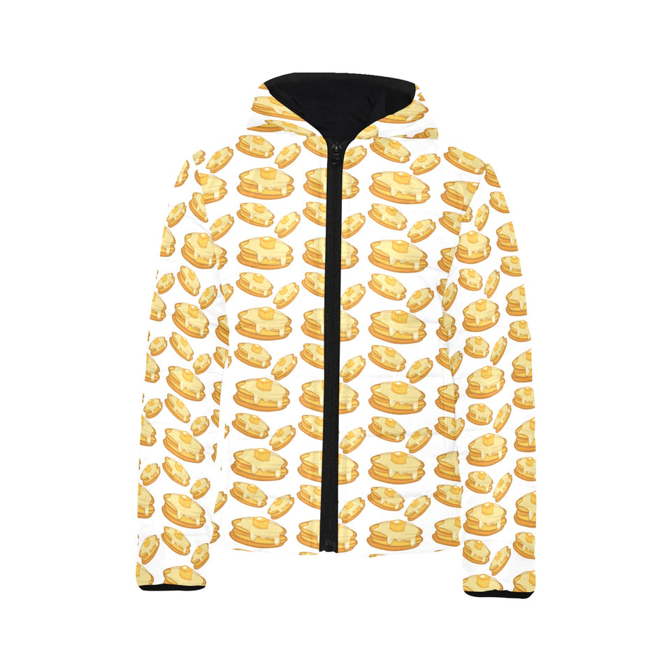 Pancake Pattern Print Design 05 Kids' Boys' Girls' Padded Hooded Jacket