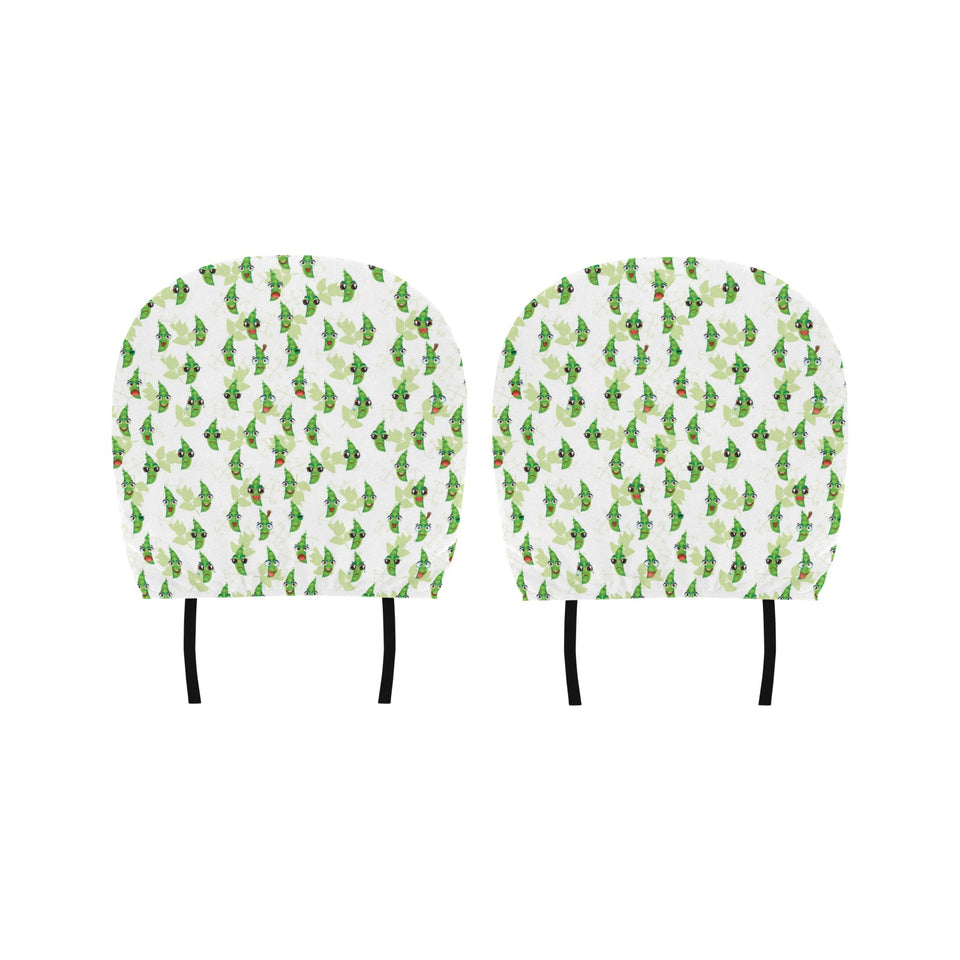 Green Peas Pattern Print Design 04 Car Headrest Cover