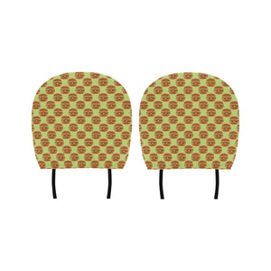 Hamburger Pattern Print Design 02 Car Headrest Cover