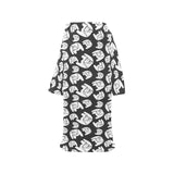 English Bulldog Pattern Print Design 02 Blanket Robe with Sleeves