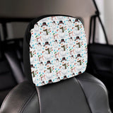 Snowman Pattern Background Car Headrest Cover