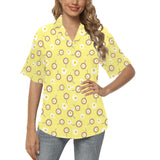 Fried Eggs Pattern Print Design 03 Women's All Over Print Hawaiian Shirt