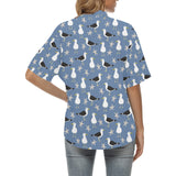 Seagull Pattern Print Design 01 Women's All Over Print Hawaiian Shirt