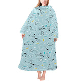 Greyhound Pattern Print Design 03 Blanket Robe with Sleeves