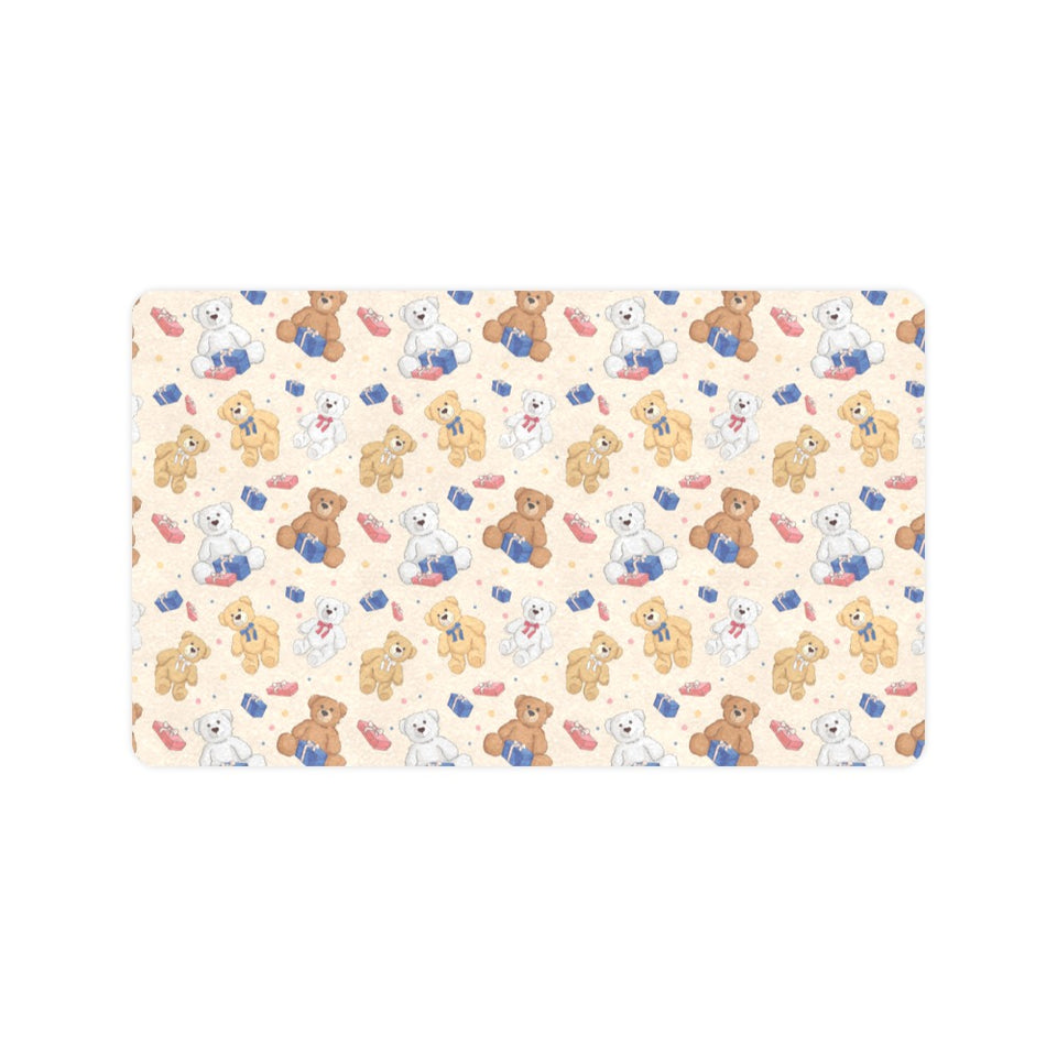 Teddy Bear Pattern Print Design 01 Doormat