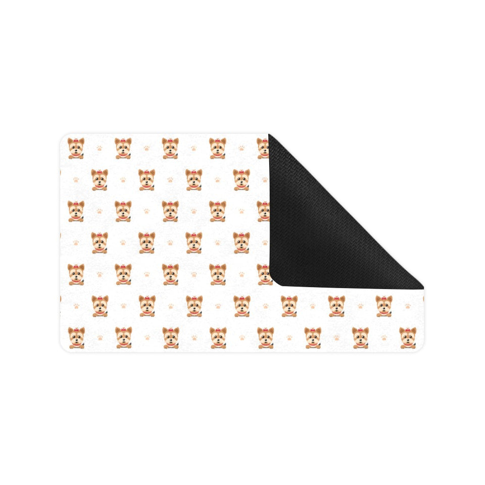 Yorkshire Terrier Pattern Print Design 03 Doormat