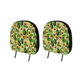 Avocado Leaves Pattern Car Headrest Cover