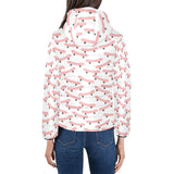 Skate Board Pattern Print Design 05 Women's Padded Hooded Jacket