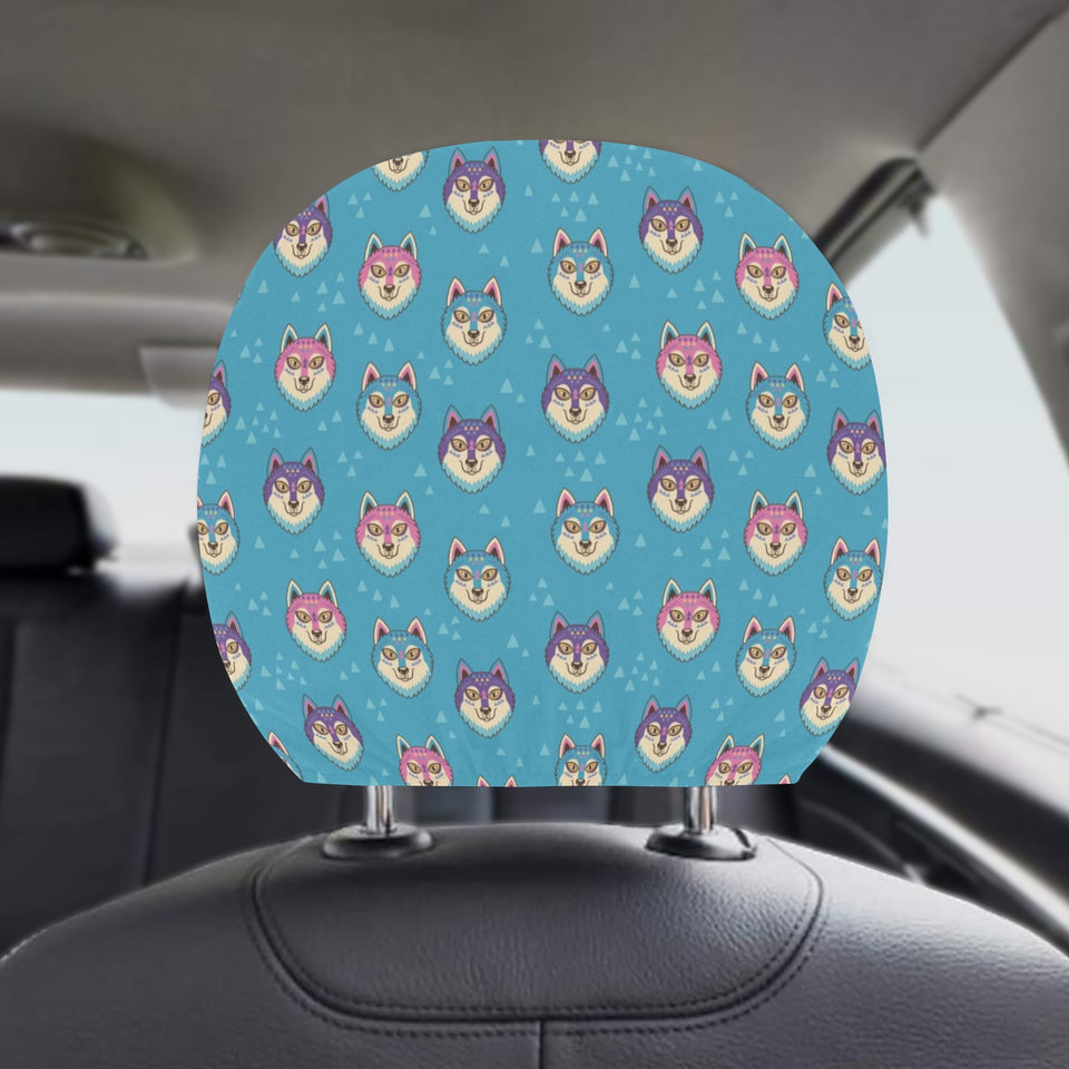 Siberian Husky Head Pattern Car Headrest Cover