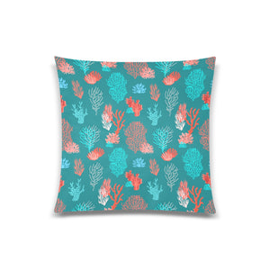 Coral Reef Pattern Print Design 04 Throw Pillow Cover 20"x20"