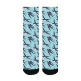 Swallow Pattern Print Design 01 Crew Socks