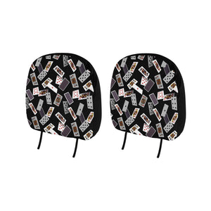 Casino Cards Suits Pattern Print Design 05 Car Headrest Cover