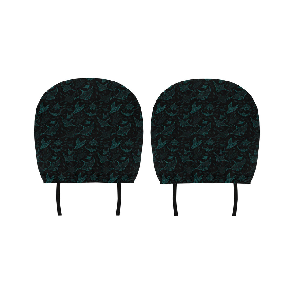 Stingray Pattern Print Design 02 Car Headrest Cover