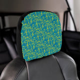 Music Notes Pattern Print Design 05 Car Headrest Cover