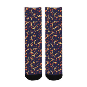 Eiffel Tower Pattern Print Design 02 Crew Socks