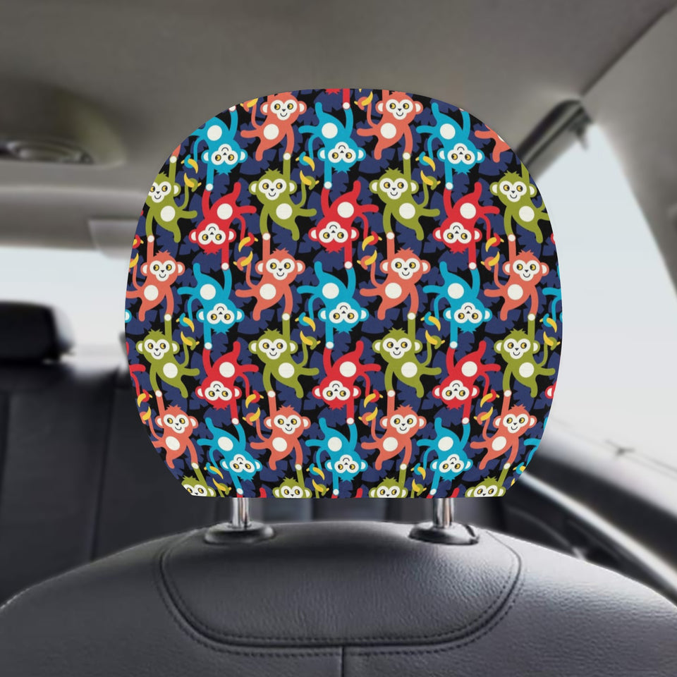 Colorful Monkey Pattern Car Headrest Cover