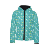 Swordfish Pattern Print Design 04 Kids' Boys' Girls' Padded Hooded Jacket