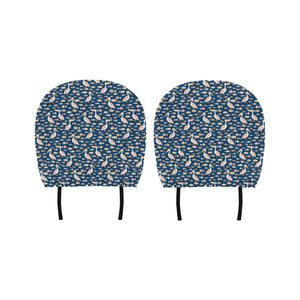 Pelican Pattern Print Design 01 Car Headrest Cover