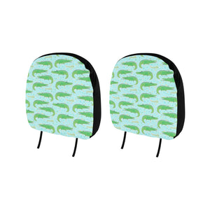 Crocodile Pattern Blue background Car Headrest Cover