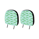 Crocodile Pattern Blue background Car Headrest Cover