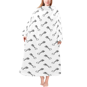 Engine Piston Pattern Print Design 02 Blanket Robe with Sleeves