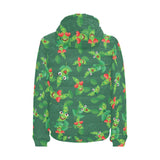 Green Peas Pattern Print Design 05 Men's Padded Hooded Jacket(ModelH42)