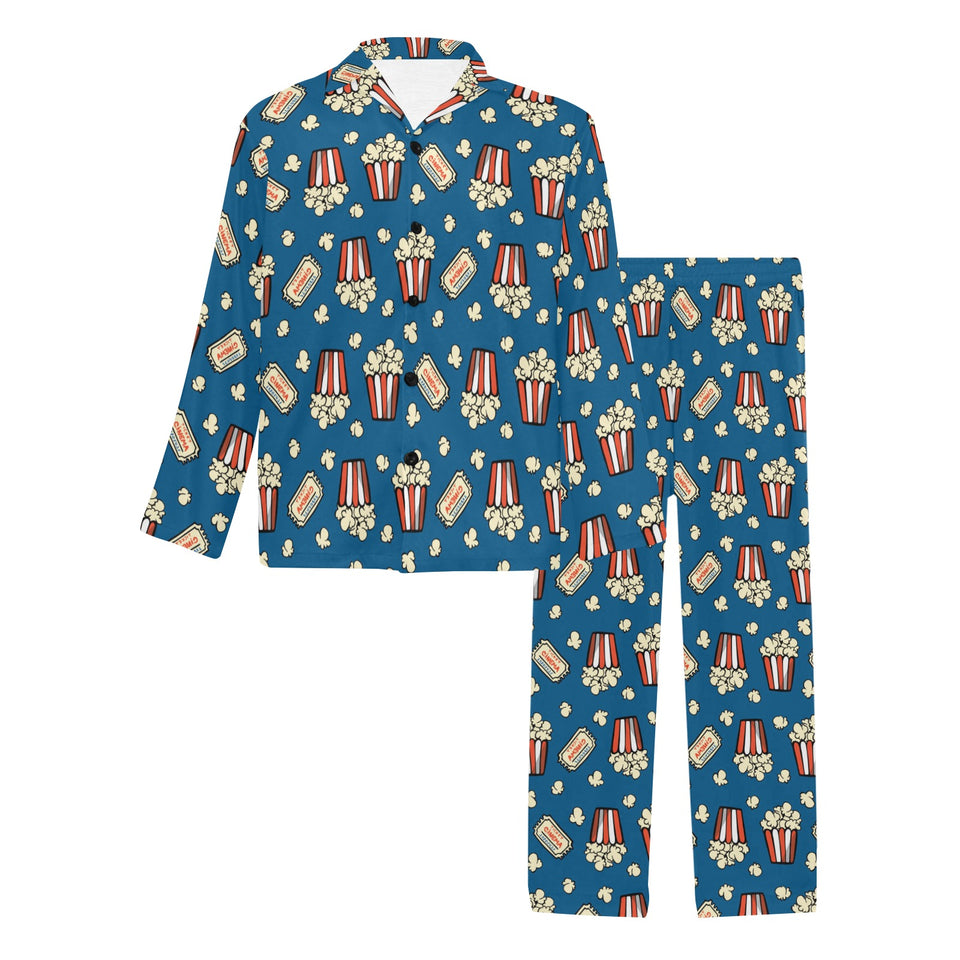 Popcorn Pattern Print Design 03 Men's Long Pajama Set