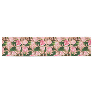 Rose Pattern Print Design 04 Table Runner