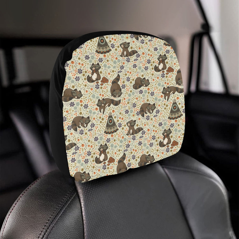 Raccoon Pattern Car Headrest Cover