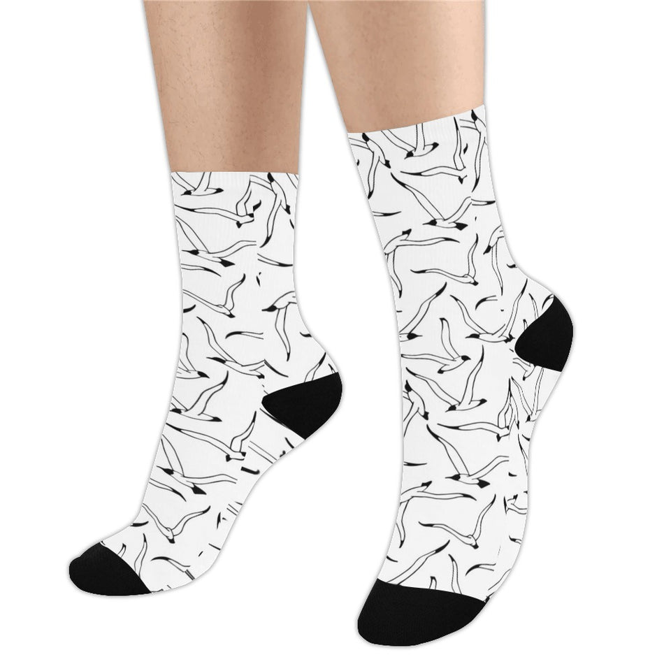 Seagull Pattern Print Design 04 Crew Socks
