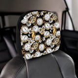 Clock Flower Pattern Car Headrest Cover