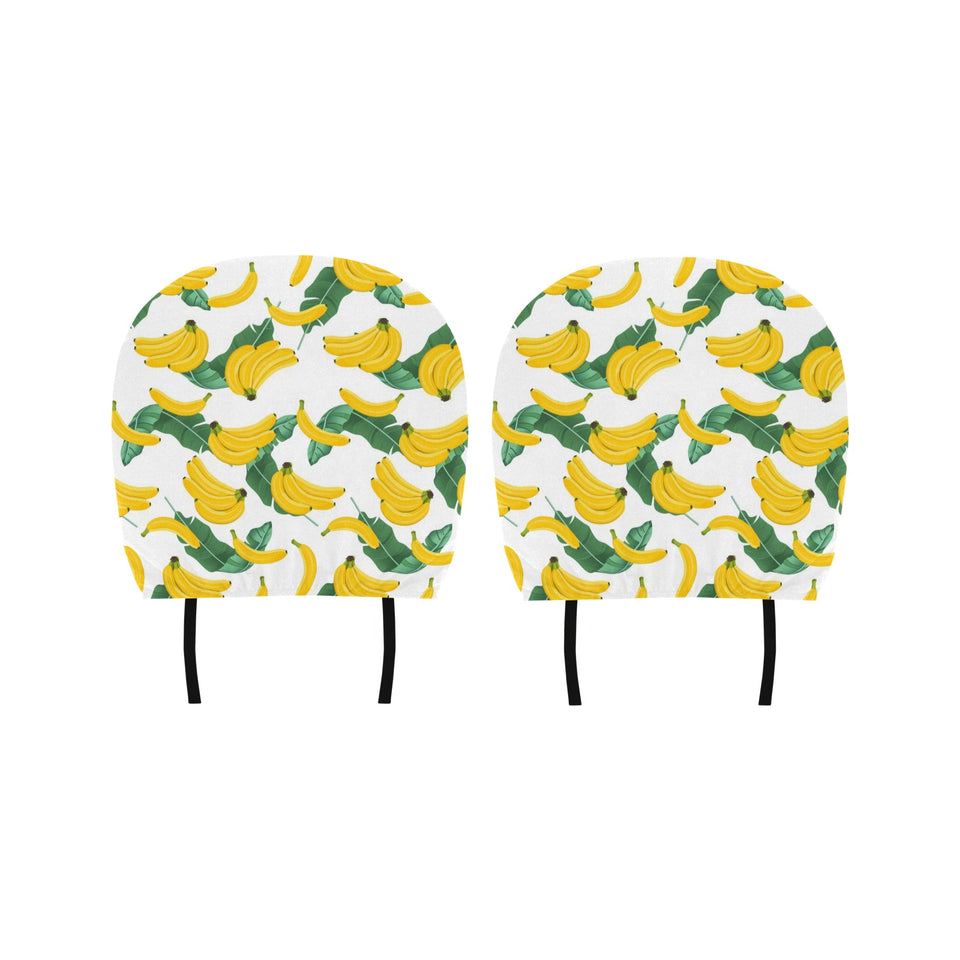 Banana and Leaf Pattern Car Headrest Cover