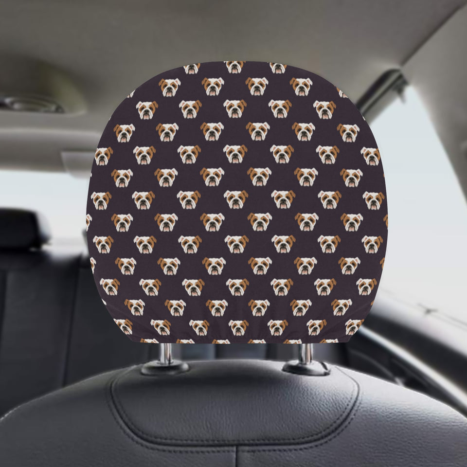 English Bulldog Pattern Print Design 03 Car Headrest Cover