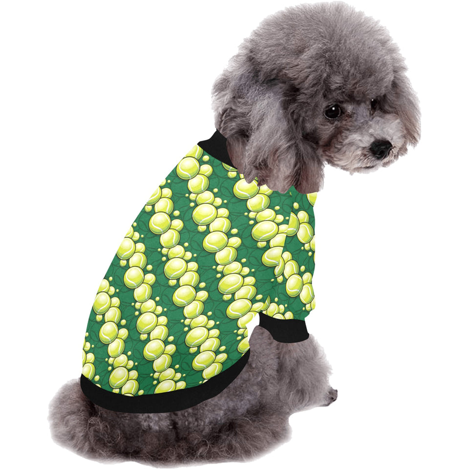 Tennis Pattern Print Design 04 All Over Print Pet Dog Round Neck Fuzzy Shirt