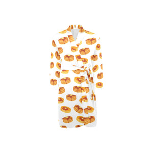 Pancake Pattern Print Design 04 Men's Long Sleeve Belted Night Robe