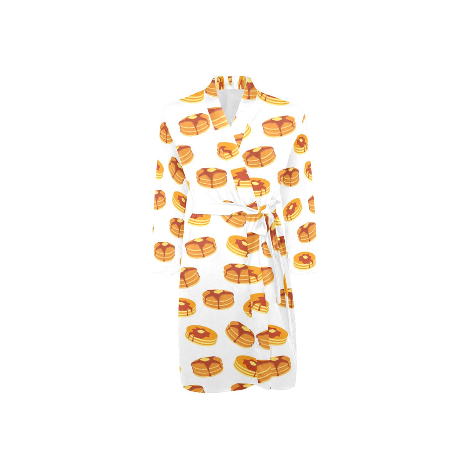 Pancake Pattern Print Design 04 Men's Long Sleeve Belted Night Robe