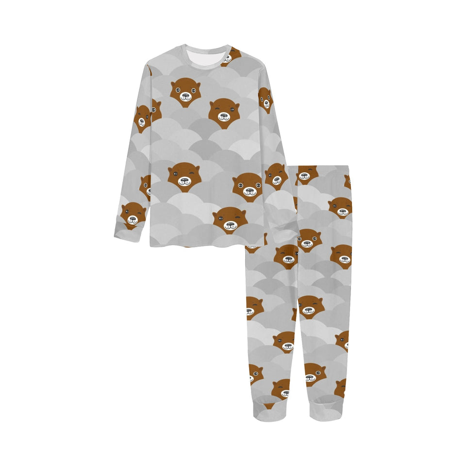 Cute Otter Pattern Kids' Boys' Girls' All Over Print Pajama Set