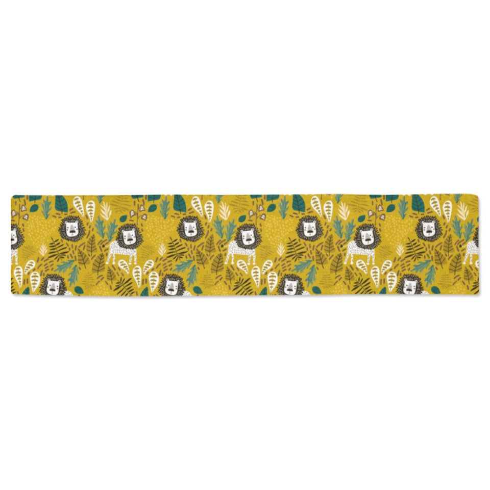 Lion Pattern Print Design 01 Table Runner