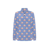 Pig Pattern Print Design 03 Women's Long Sleeve Polo Shirt