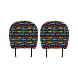 Skate Board Pattern Print Design 03 Car Headrest Cover