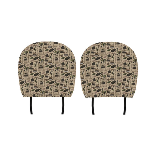 Cocoa Chocolate Pattern Car Headrest Cover