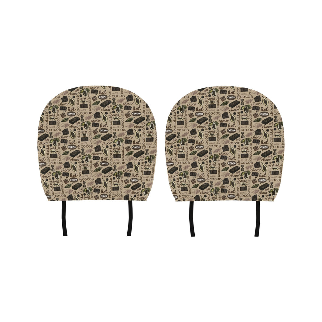 Cocoa Chocolate Pattern Car Headrest Cover