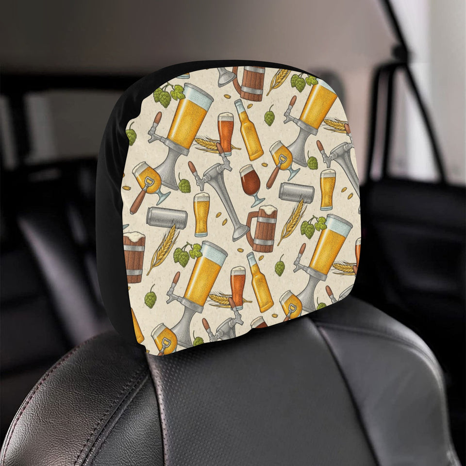 Beer Pattern Car Headrest Cover