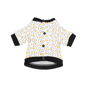 Fried Eggs Pattern Print Design 05 All Over Print Pet Dog Round Neck Fuzzy Shirt