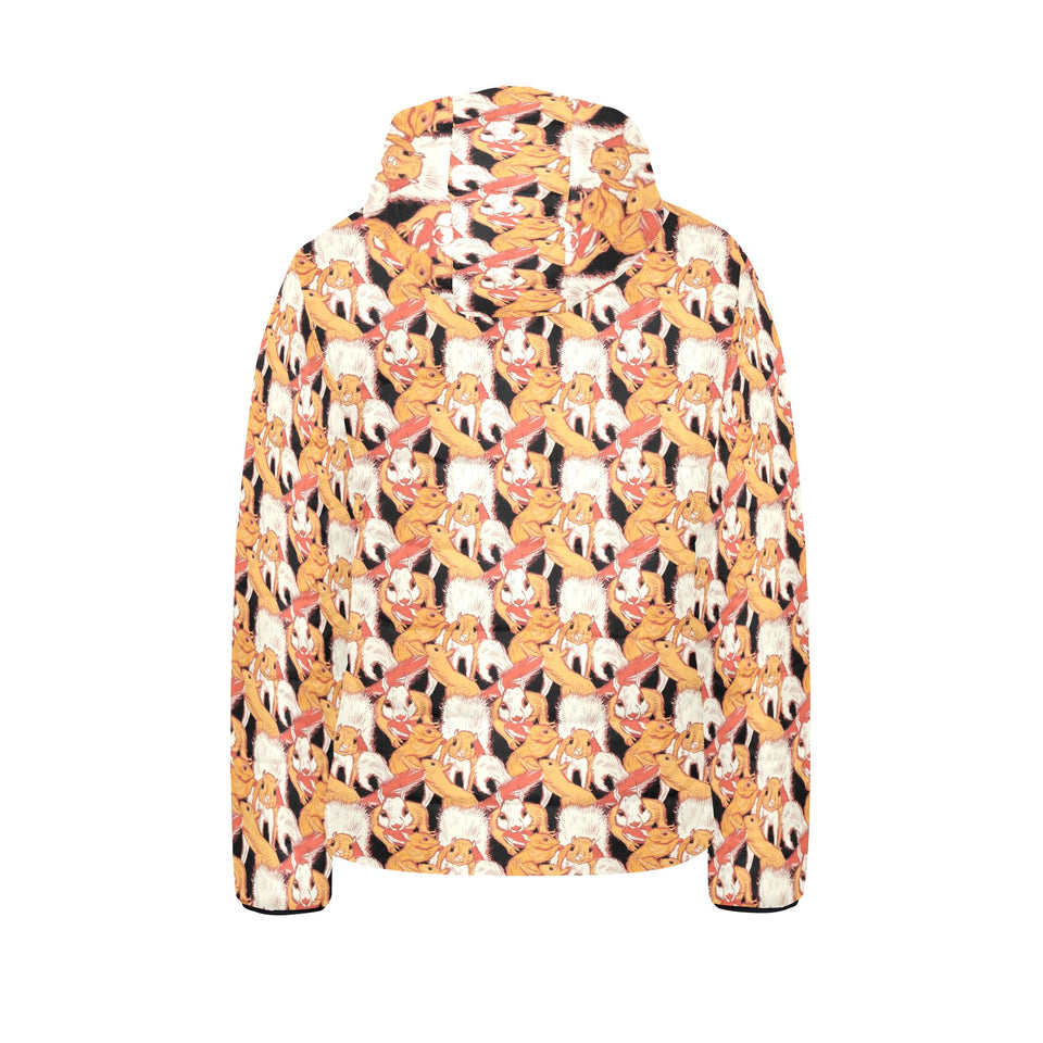 Squirrel Pattern Print Design 04 Kids' Boys' Girls' Padded Hooded Jacket