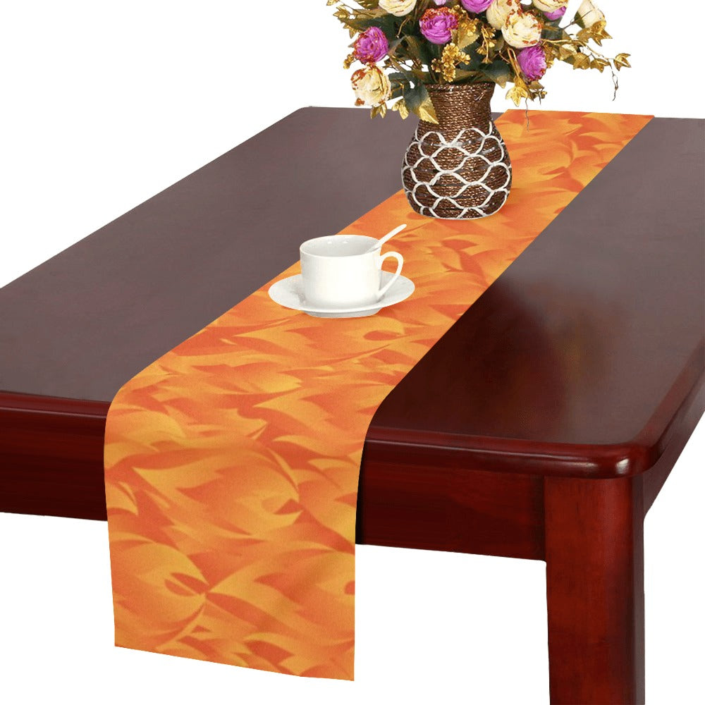 Red Flame Fire Pattern Table Runner