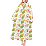 Sandwich Pattern Print Design 02 Blanket Robe with Sleeves